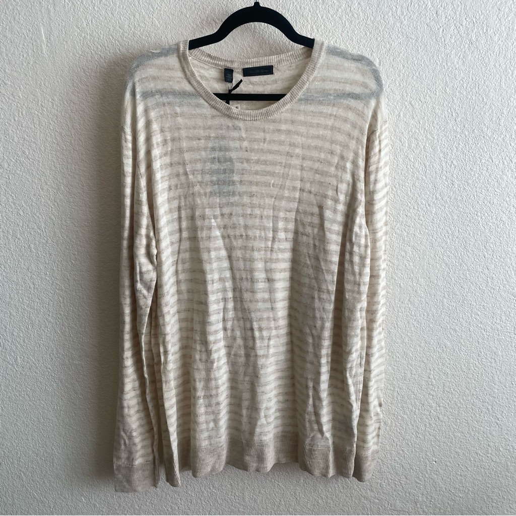 Nwt Saks Fifth Ave Long Sleeve Stripes Shirt Sweater